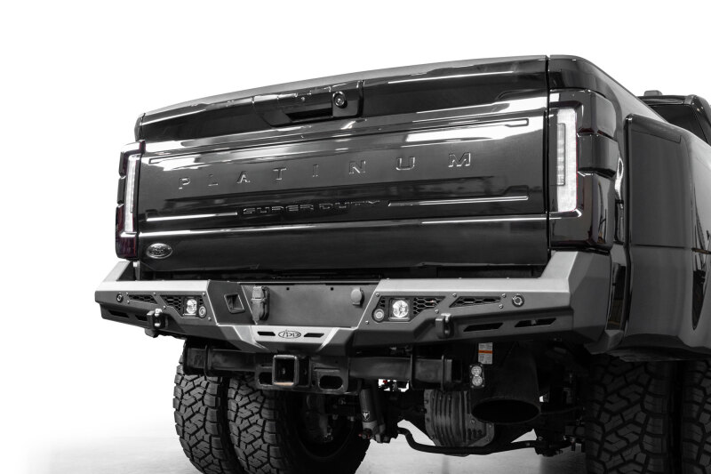 Ford Super Duty F-350 Bumper - Rear - Addictive Desert Designs - Stealth Fighter - Hammer Black with Satin Black Panels - `23-`26